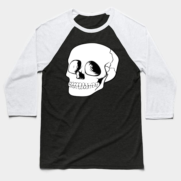 Cracked simple Skull Baseball T-Shirt by Every thing